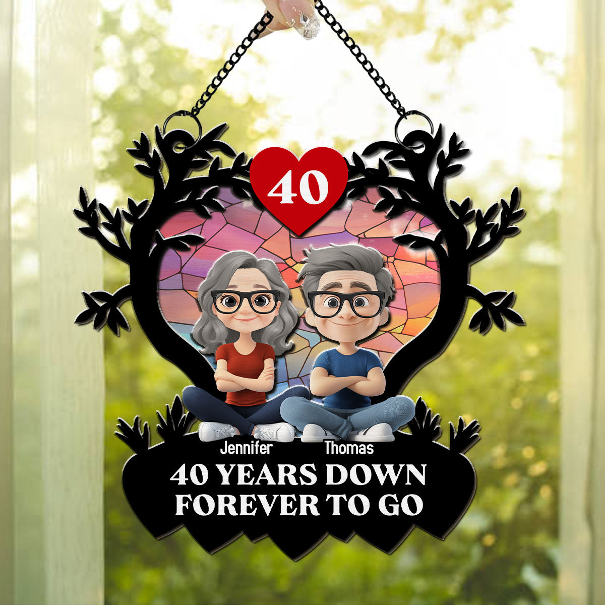 Many Years Down Forever To Go - Personalized Custom Suncatcher