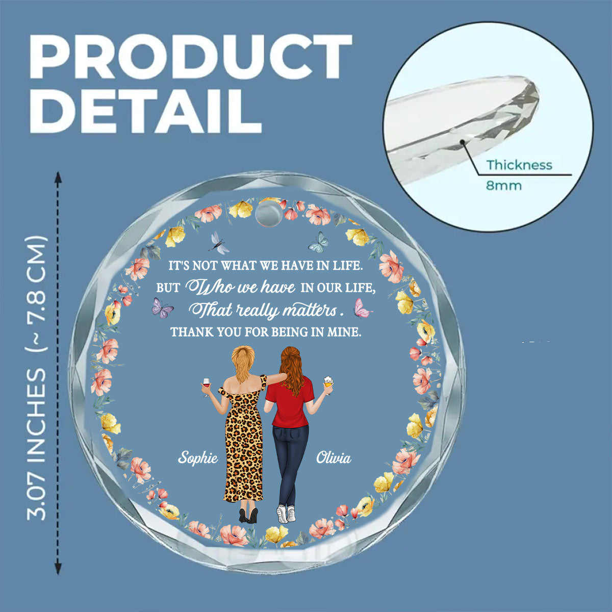 What We Have In Life - Personalized Custom Glass Ornament