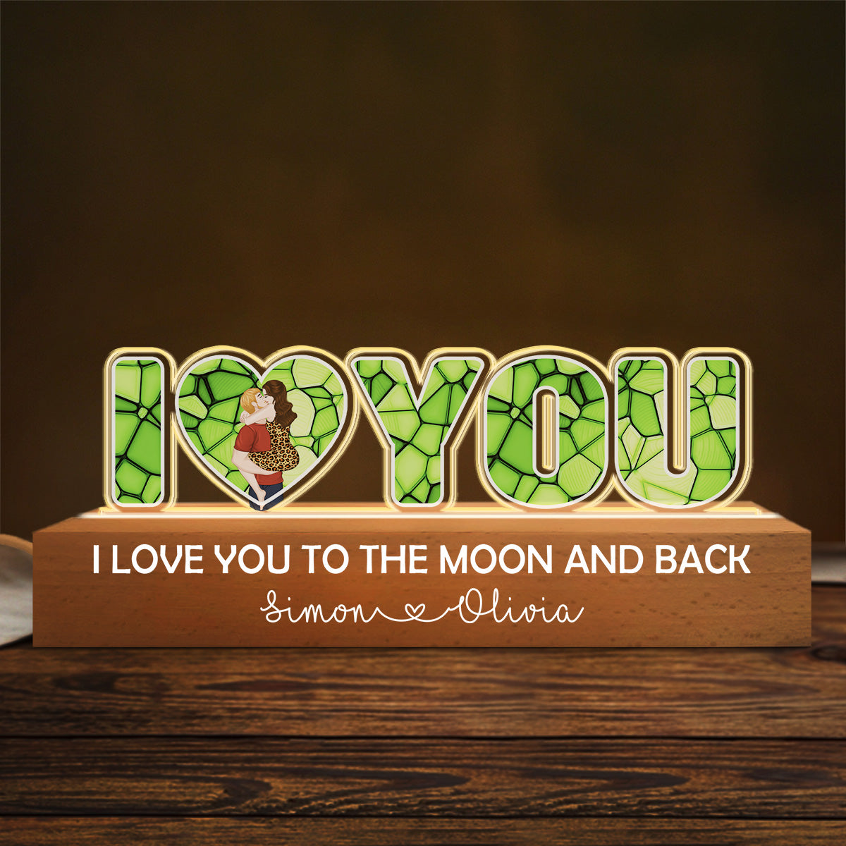 I Love You To The Moon And Back - Personalized Custom Acrylic 3D LED Night Light