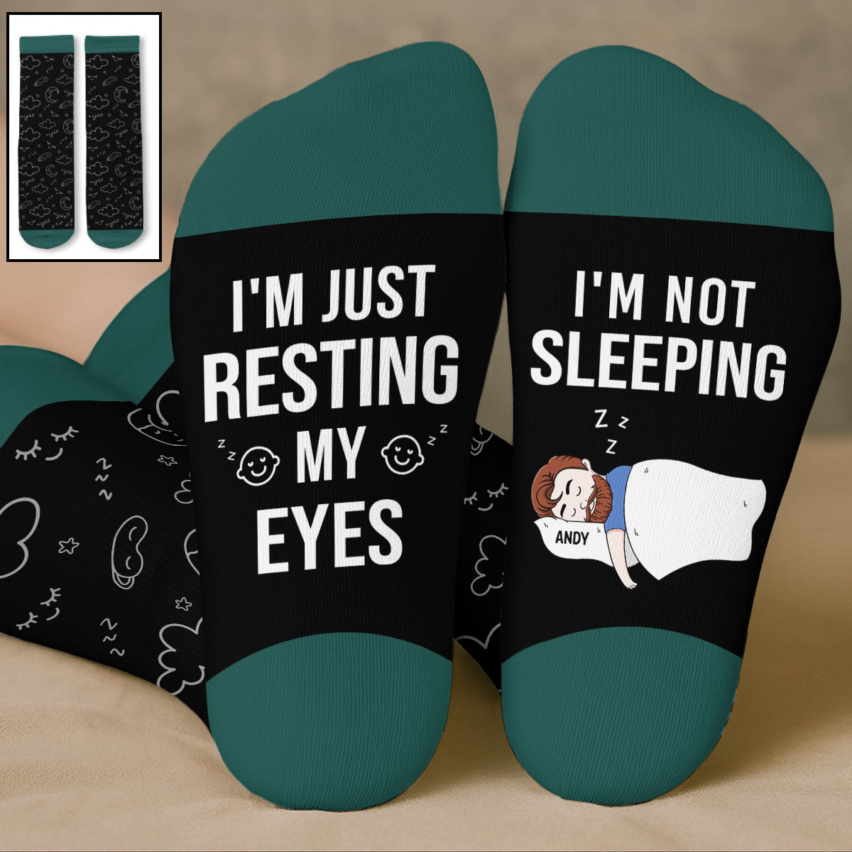 I Am Just Resting My Eyes - Personalized Custom Crew Socks