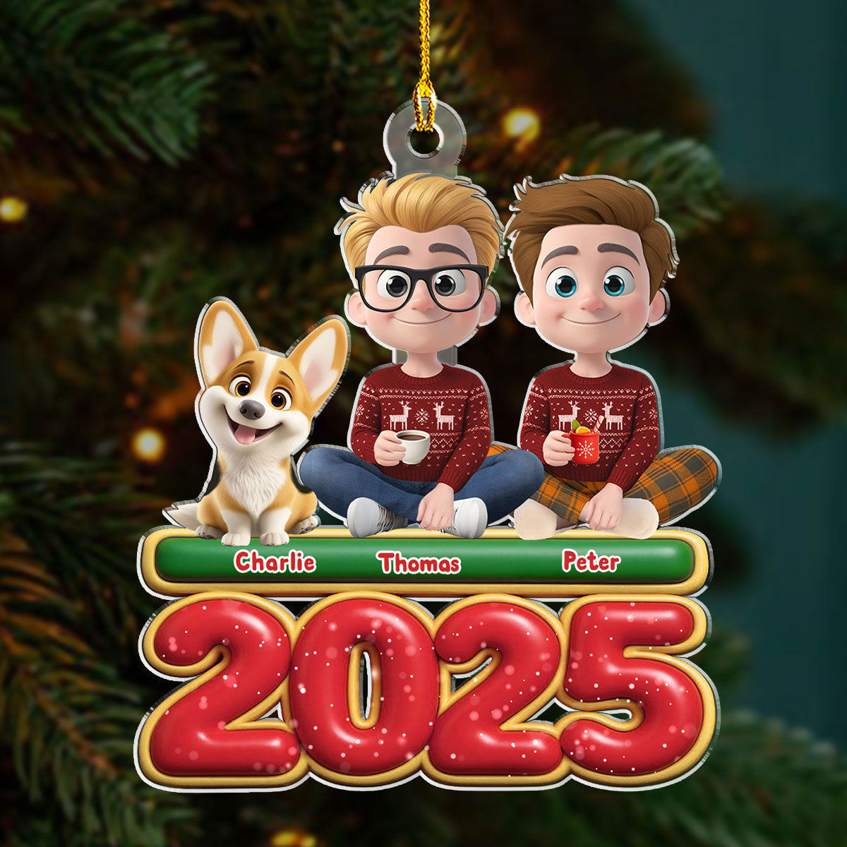 We And Our Dog Version 2 - Personalized Custom Acrylic Ornament