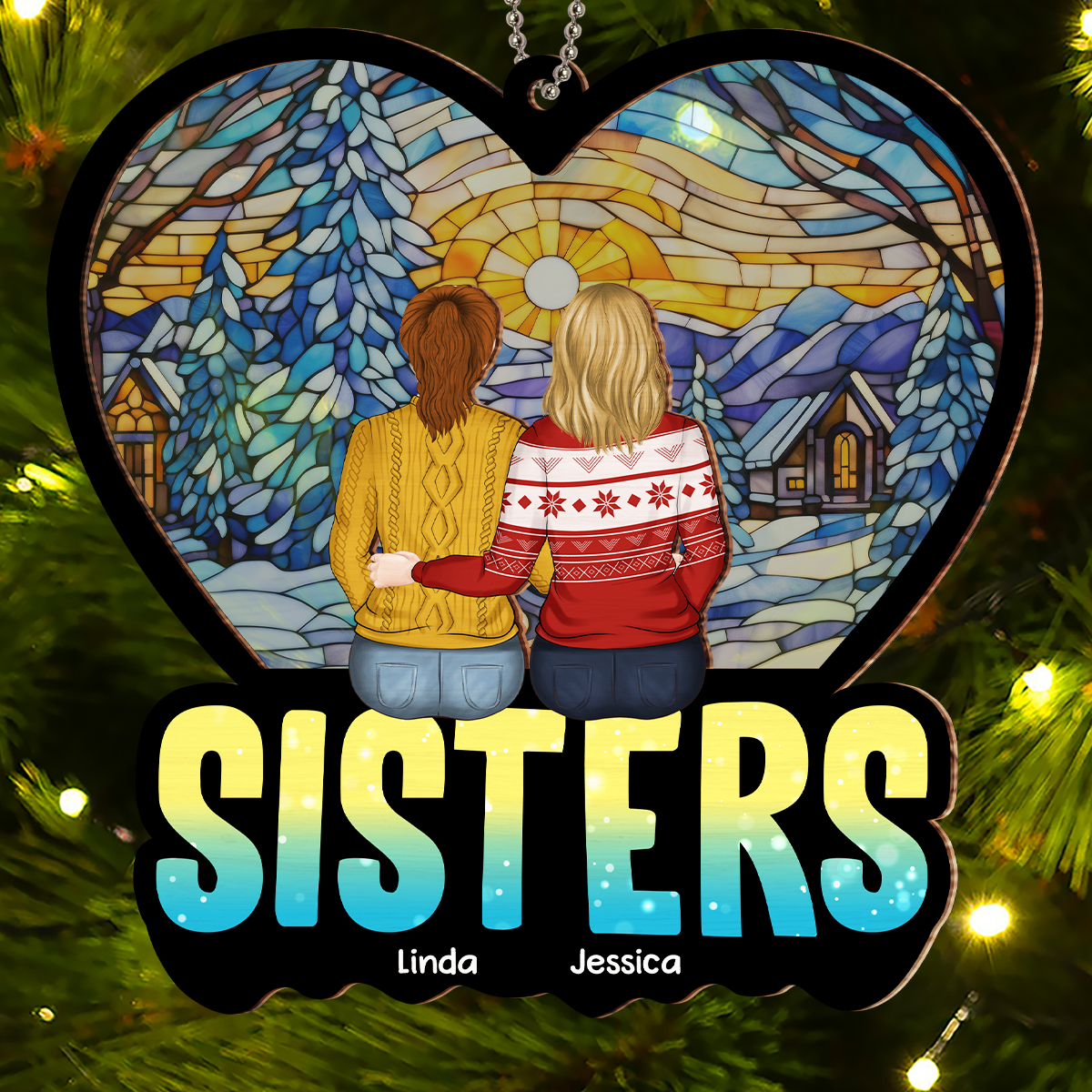 Siblings Together - Personalized Custom Suncatcher Ornament
