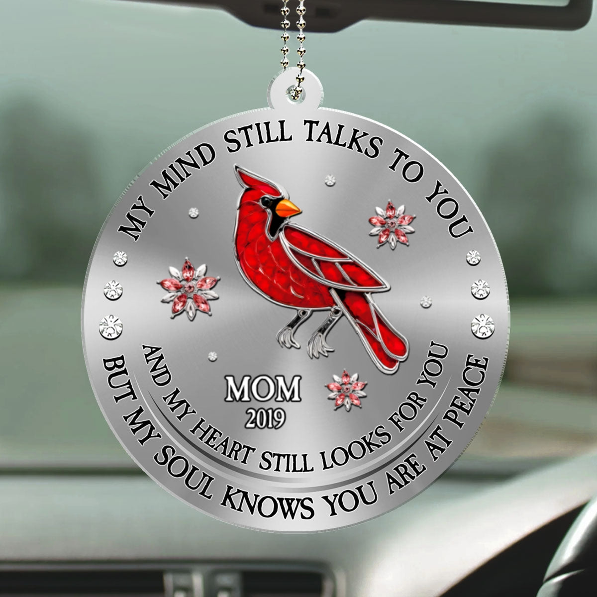 Cardinal Hummingbird My Mind My Heart My Soul - Personalized Custom Car Ornament