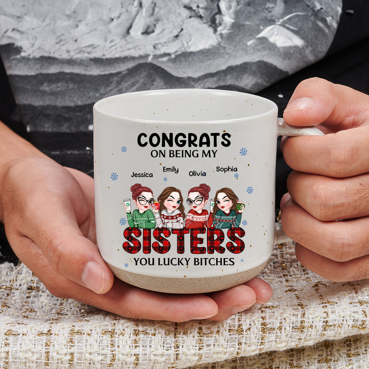 Congrats On Being My Bestie Christmas - Personalized Custom Pottery Mug