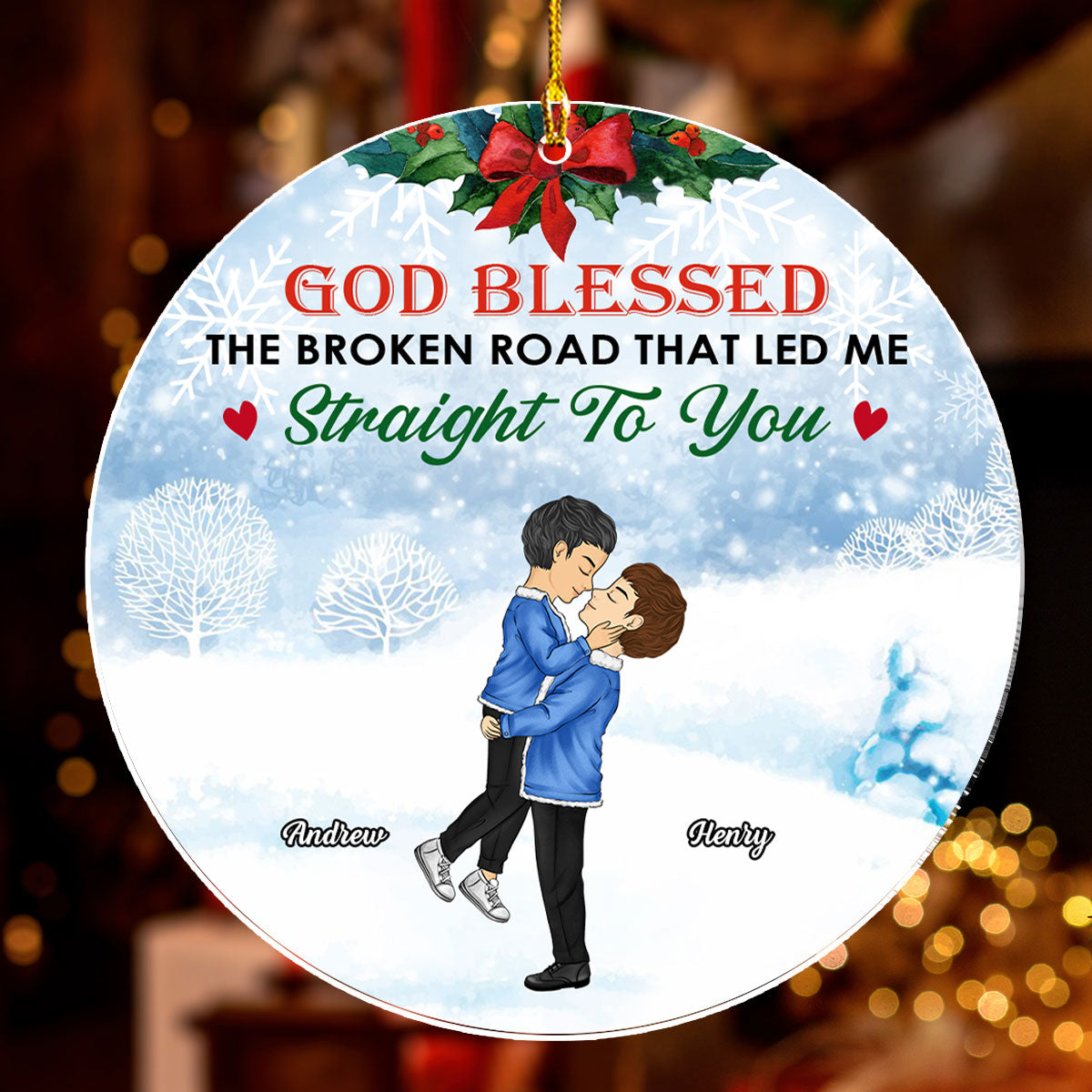 Straight To You Christmas - Personalized Custom Acrylic Ornament