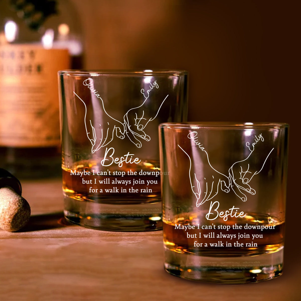 Always Bestie - Personalized Custom Whiskey Glass