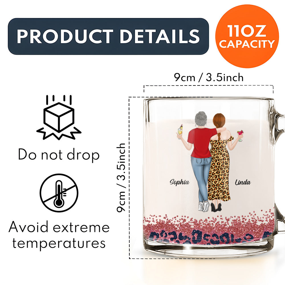 Because Of You I Laugh A Little Harder - Personalized Custom Glass Mug