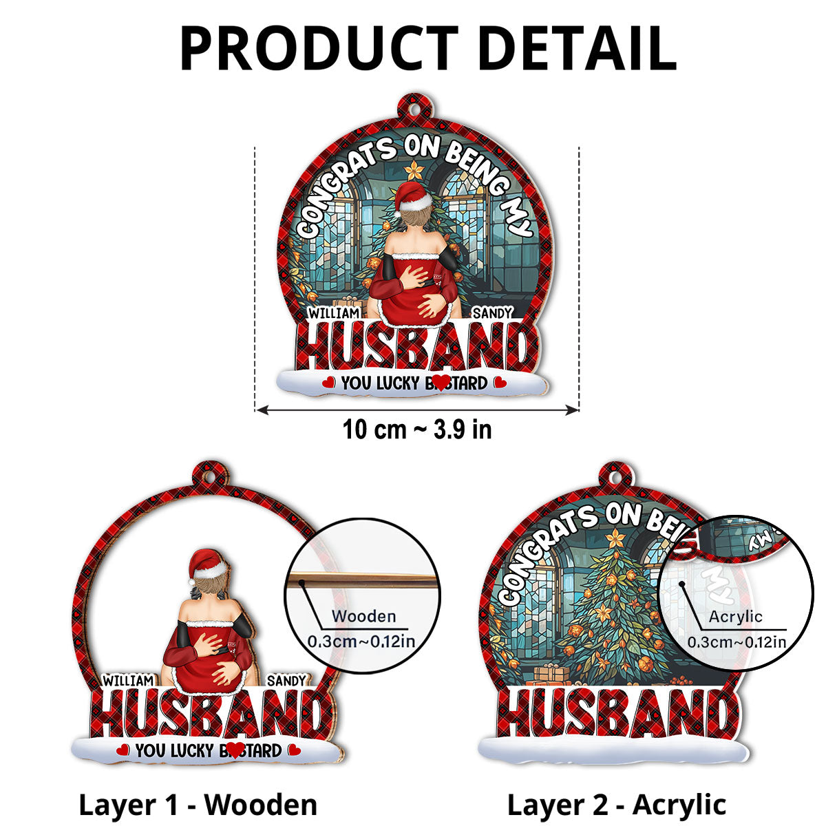 Congrats On Being My Boyfriend - Personalized Custom Suncatcher Ornament