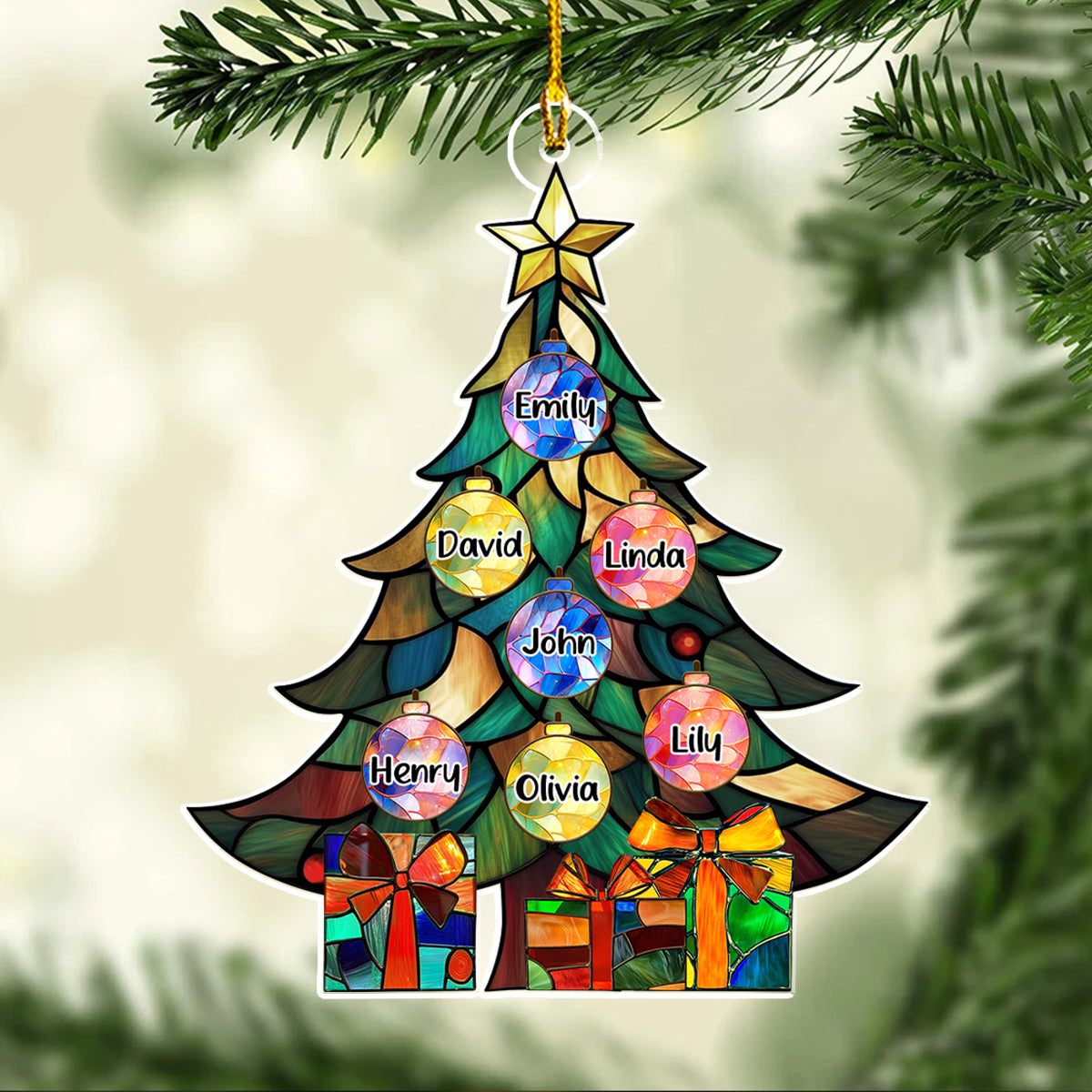 Holiday Family Tree - Personalized Custom Acrylic Ornament
