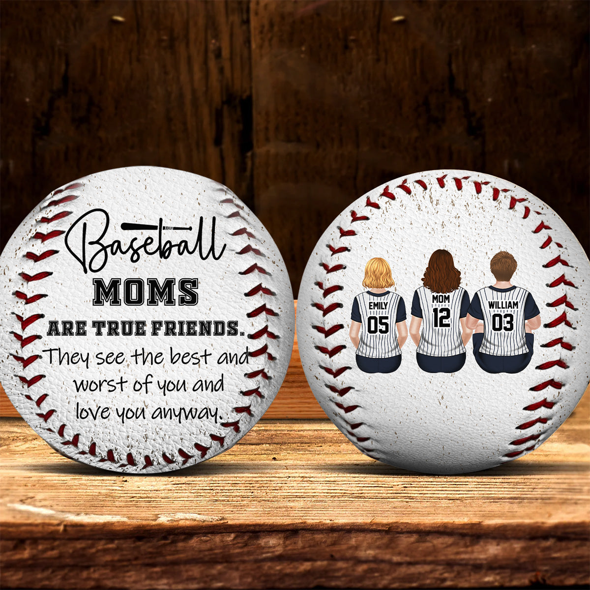 Baseball Moms Are True Friends - Personalized Custom Baseball