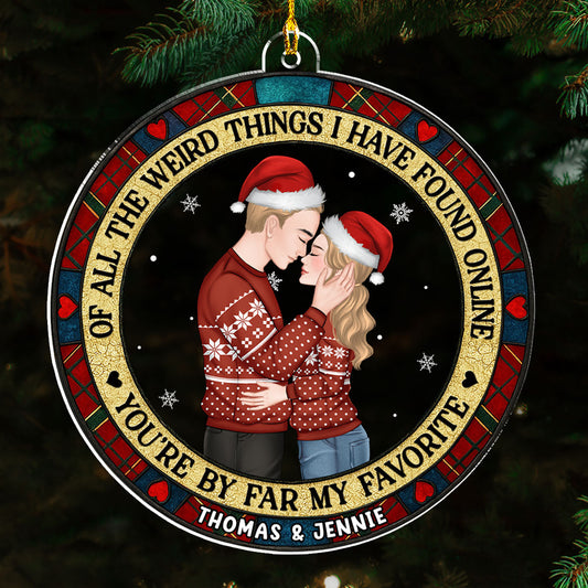 Christmas Couple You Are My Favorite By Far - Personalized Custom Acrylic Ornament