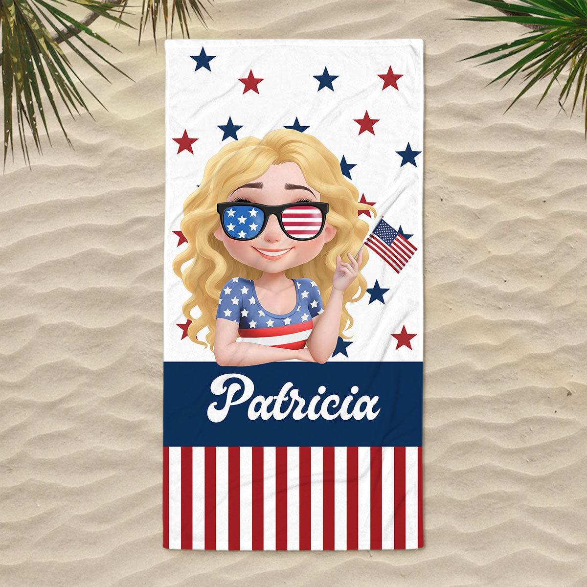 Girl Loves Beach - Personalized Custom Beach Towel