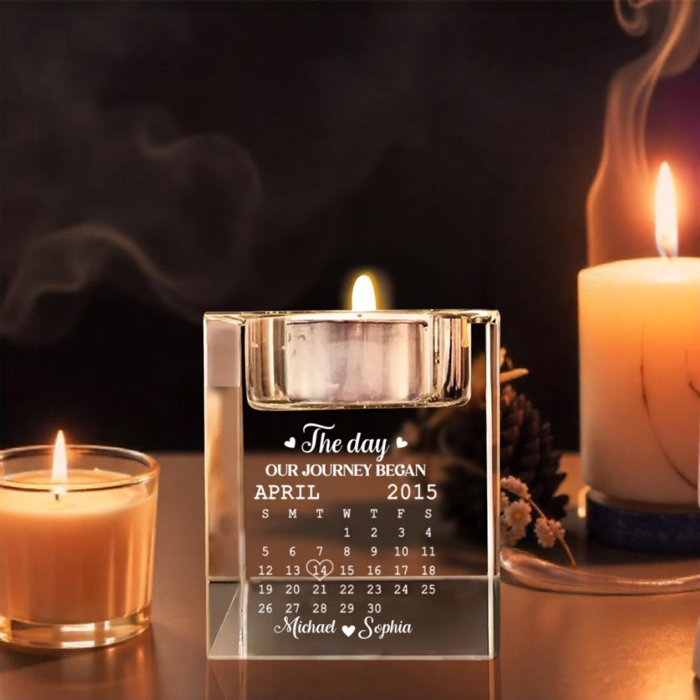 The Day - Personalized Custom Crystal Candle Holder