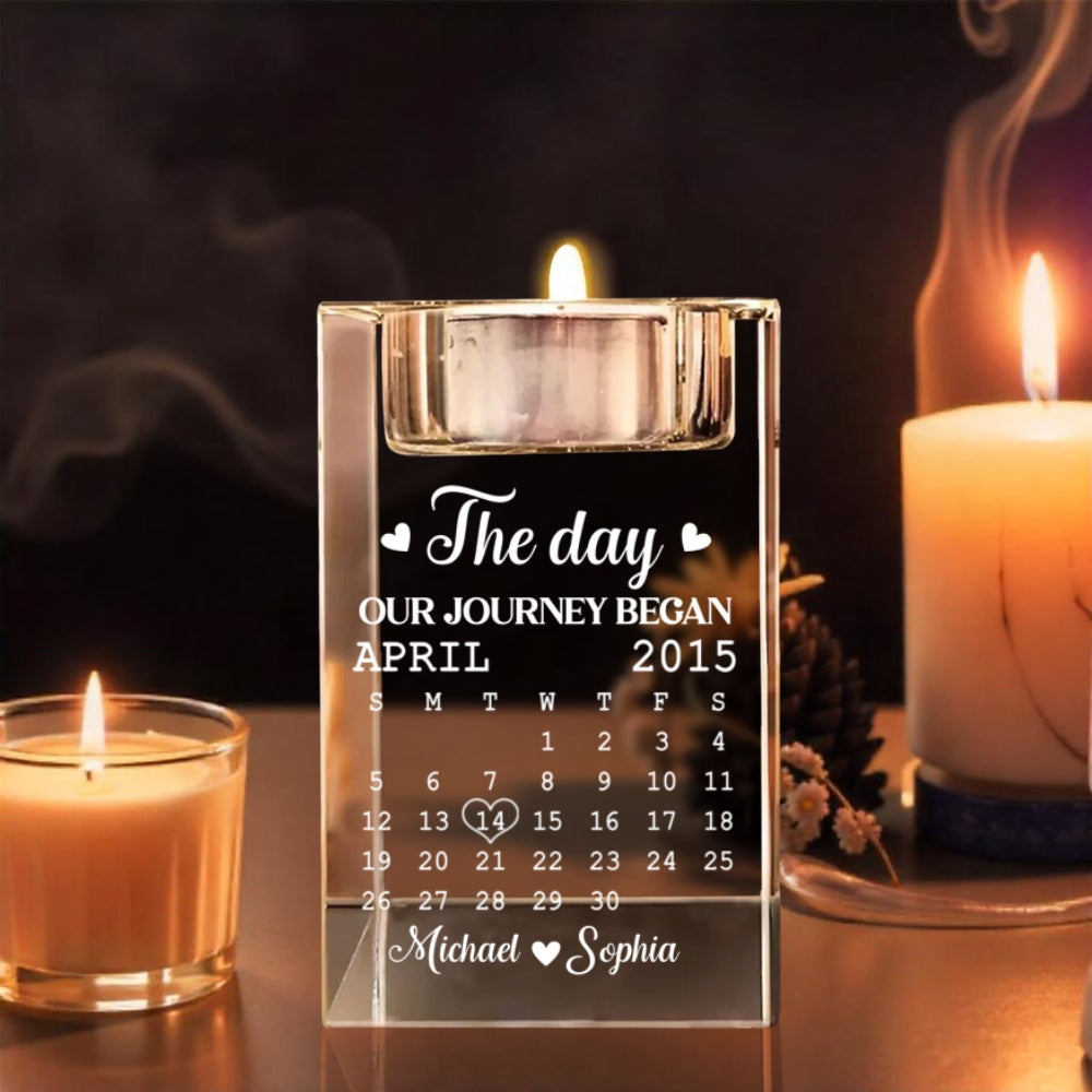 The Day - Personalized Custom Crystal Candle Holder