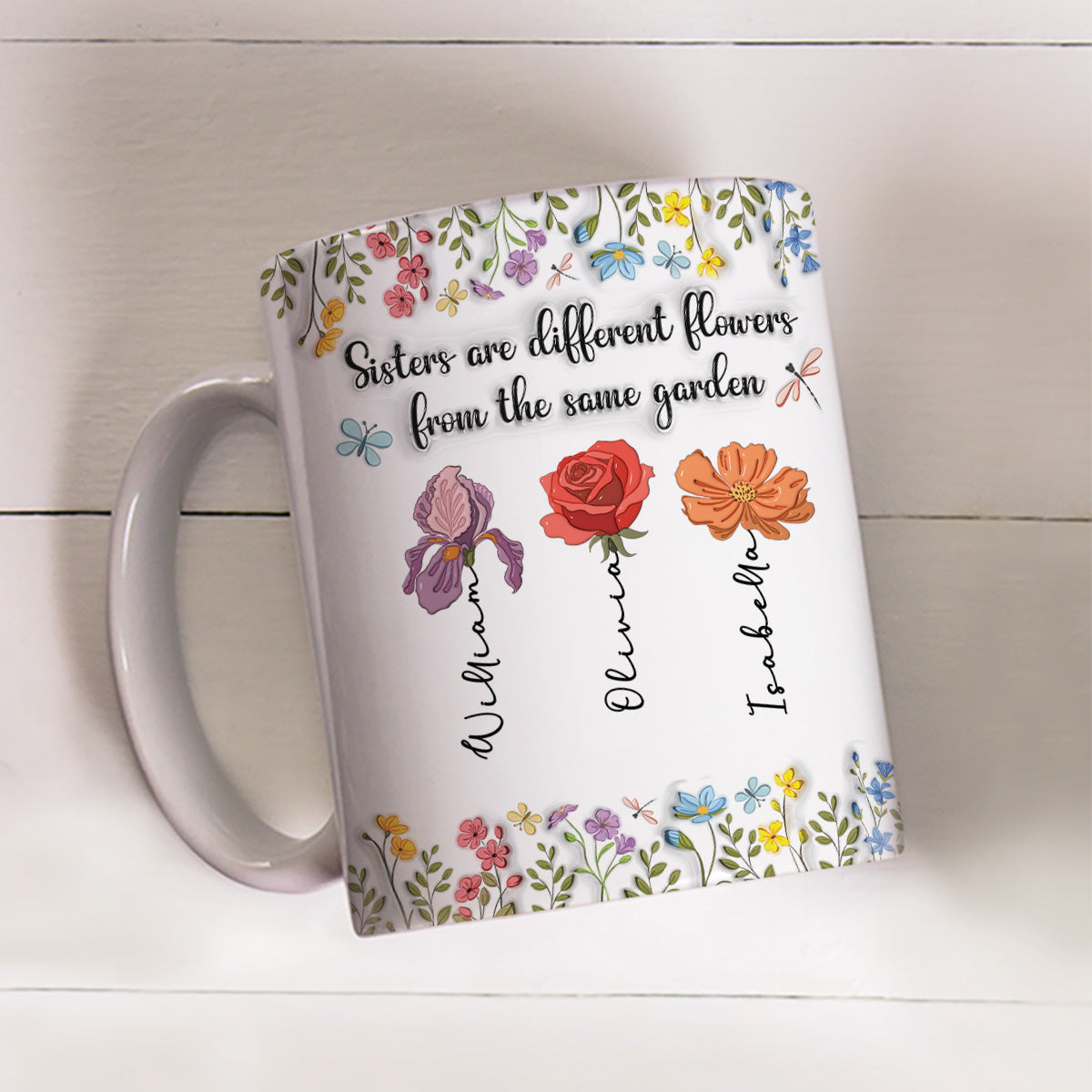 Different Flowers From The Same Garden - Personalized Custom 3D Inflated Effect Mug