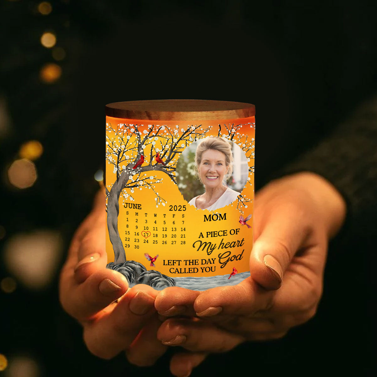 The Moment Your Heart Stopped Mine Changed Forever - Personalized Custom Glass Jar With LED Candle