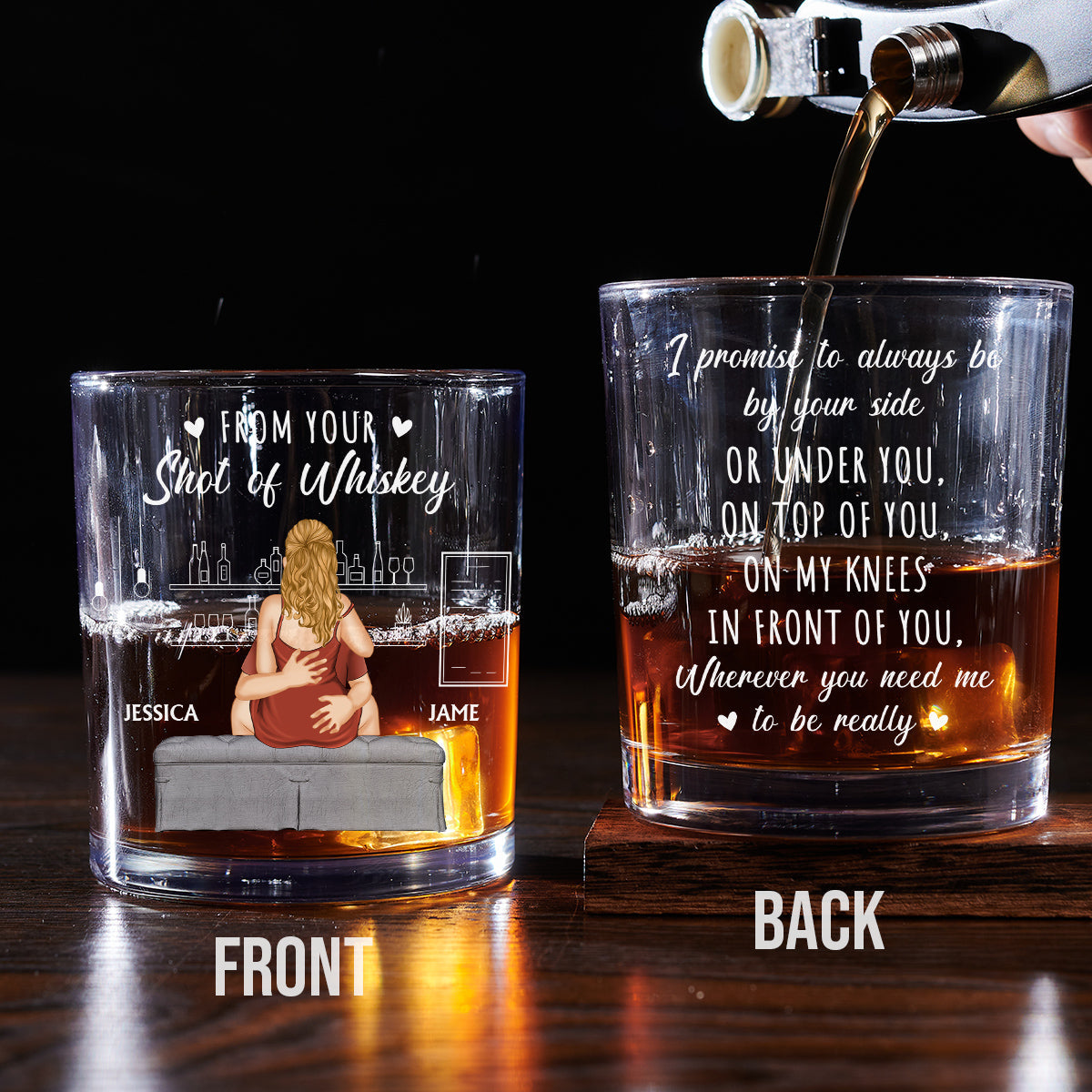 Promise To Always Be By Your Side - Personalized Custom Whiskey Glass