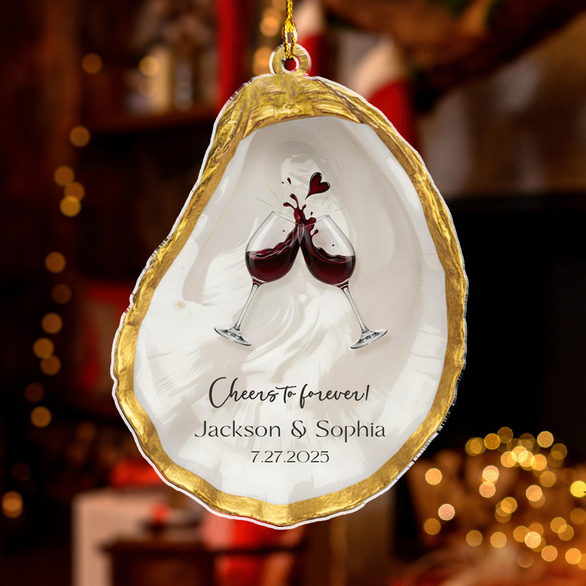 Cheers to Forever - Personalized Custom Acrylic Ornament  