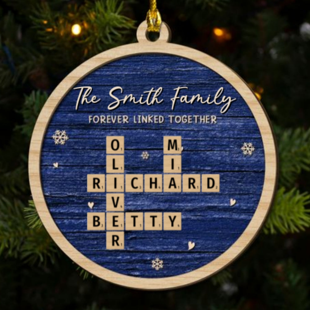 Family Is Forever Linked Love - Personalized Custom 2-Layered Wood Ornament