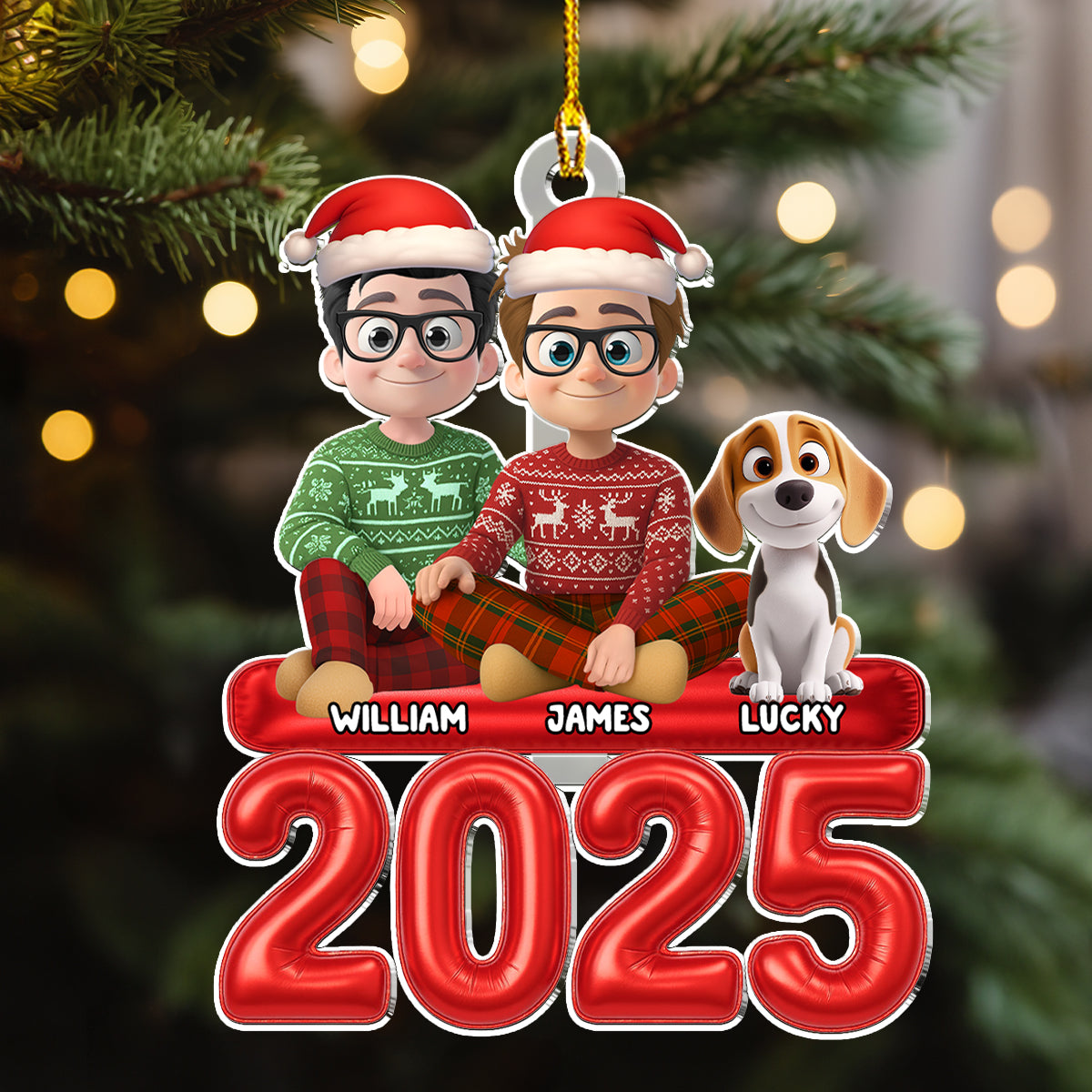 Us Love And Our Kid Pet - Personalized Custom Acrylic Ornament