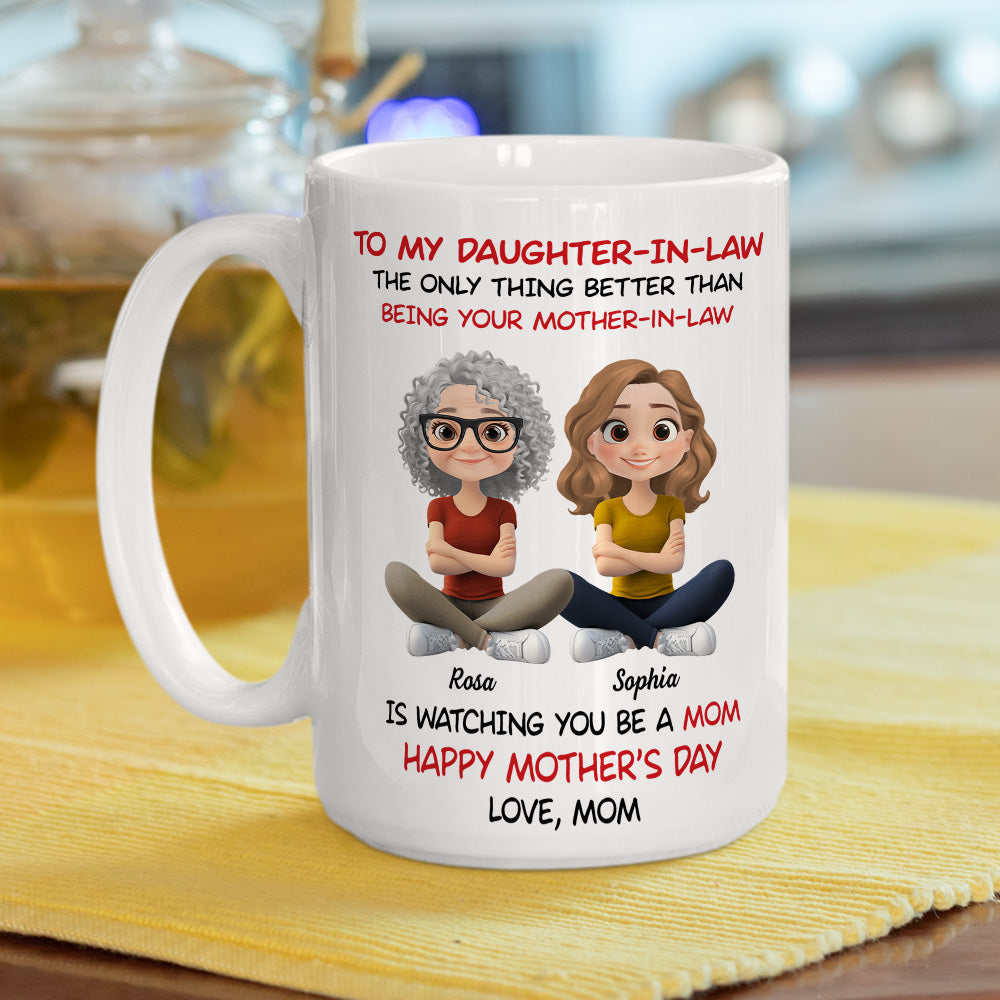To My Daughter In Law Cartoonize - Personalized Custom Coffee Mug