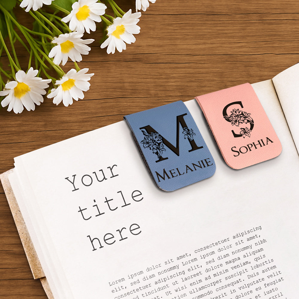 Alphabet - Personalized Custom Leather Bookmark