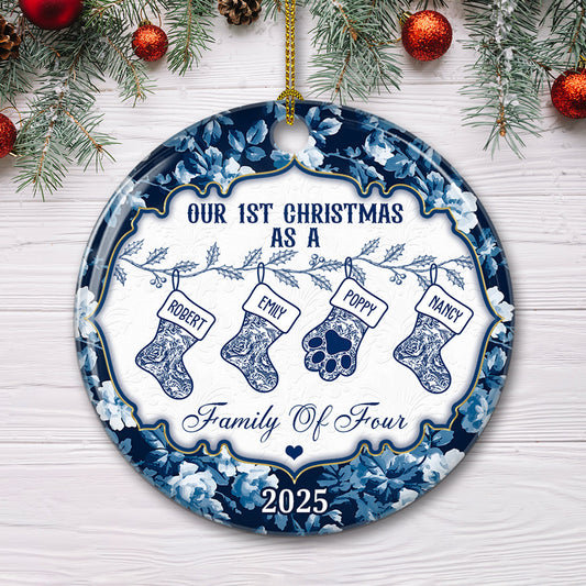 Family Christmas Stockings - Personalized Custom Ceramic Ornament