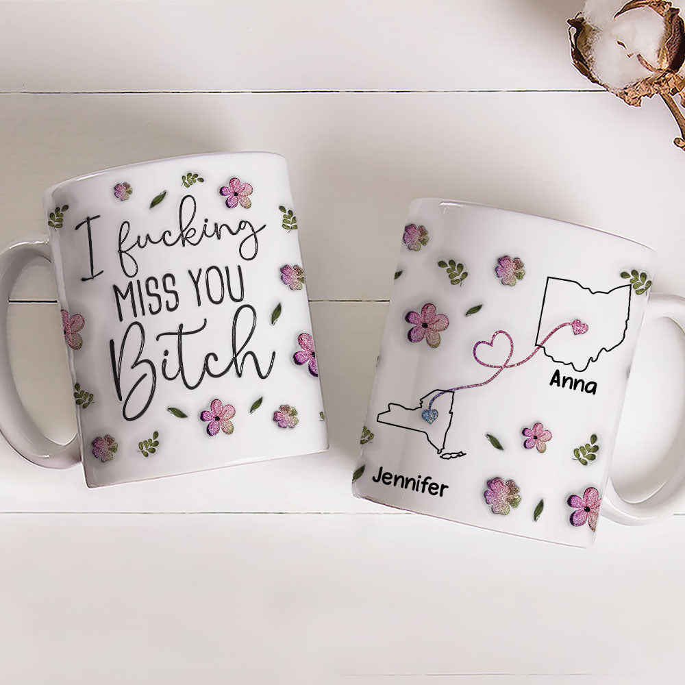 I Miss You My Bestie Version 2 - Personalized Custom 3D Inflated Effect Mug