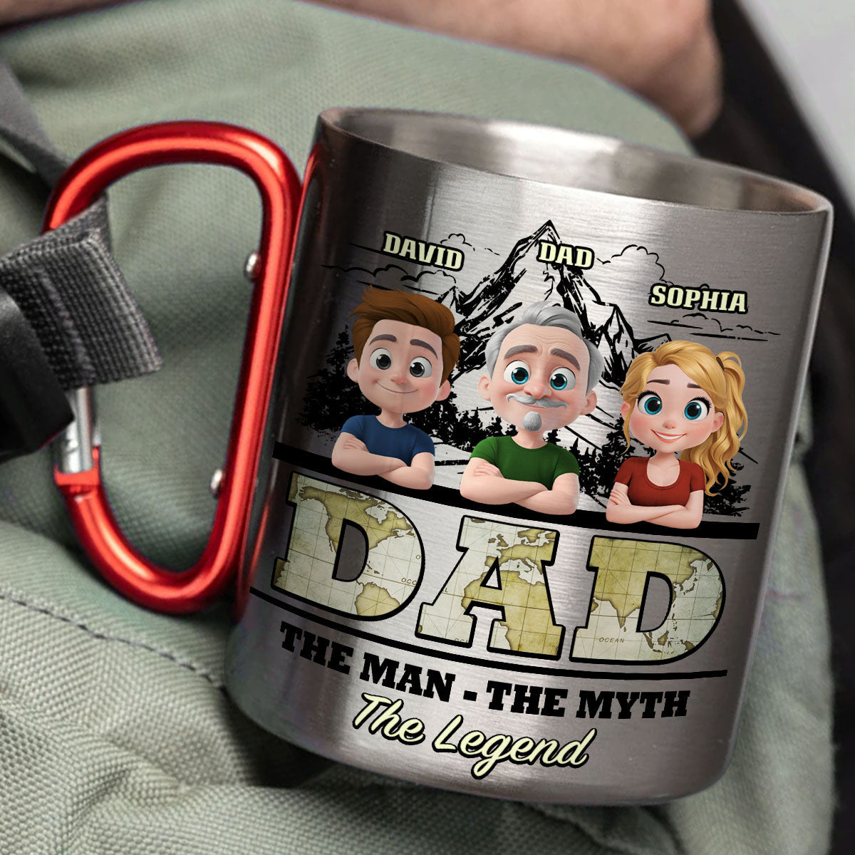 The Man The Myth The Legend - Personalized Custom Carabiner Mug