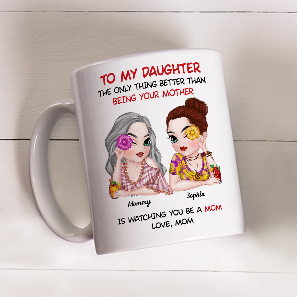 To My Daughter Hippie Version - Personalized Custom Coffee Mug