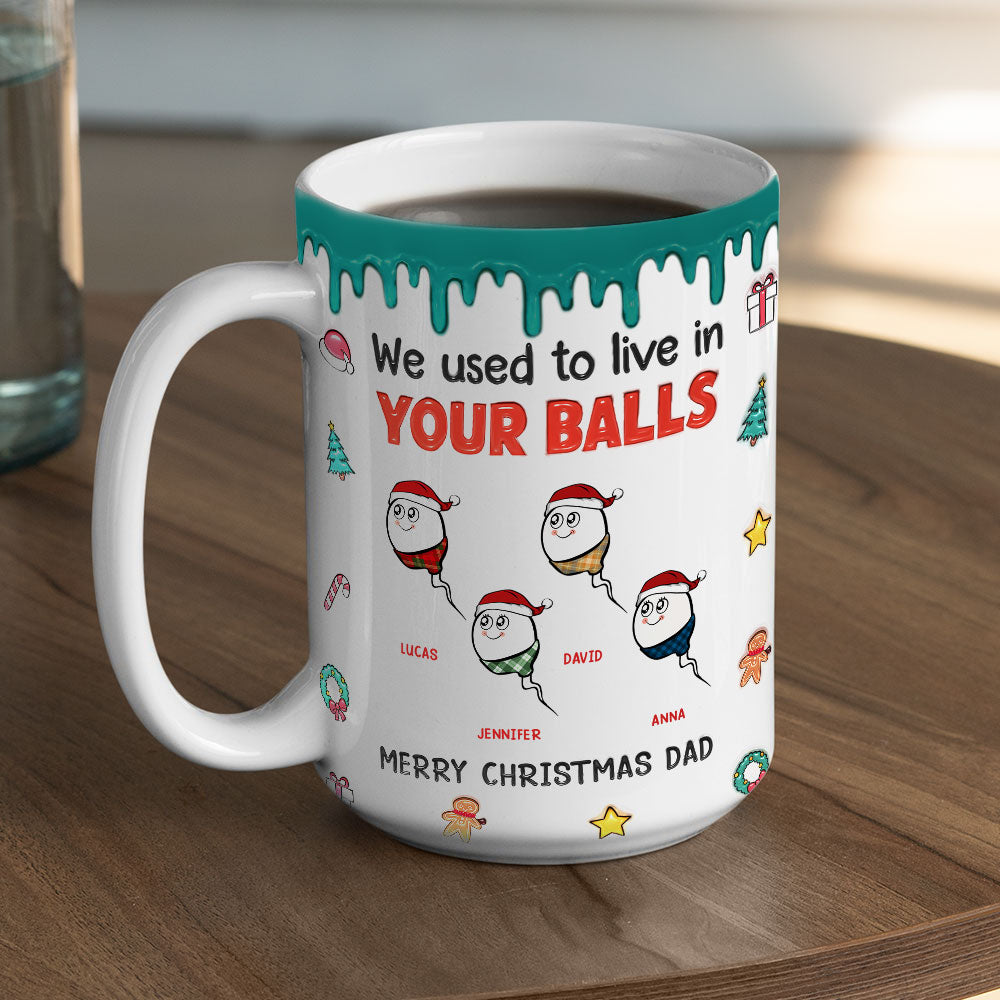 We Used To Lived In Your Balls Merry Christmas - Personalized Custom 3D Inflated Effect Mug