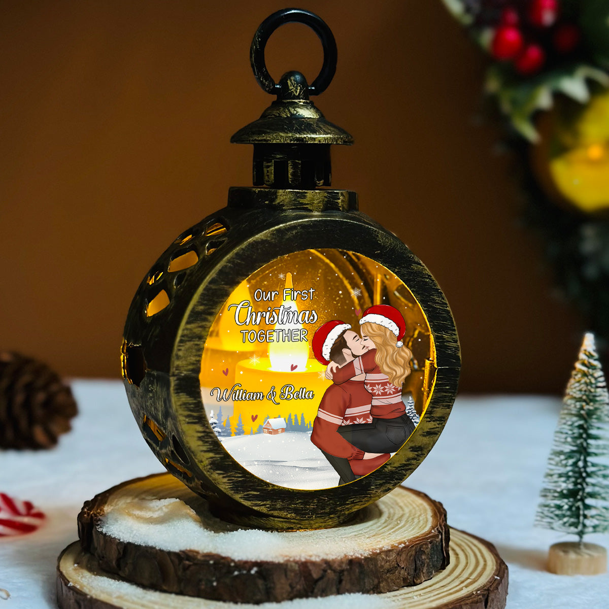 First Year Together -  Personalized Custom Christmas Lantern