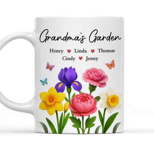 Grandma Garden Flowers - Personalized Custom Coffee Mug
