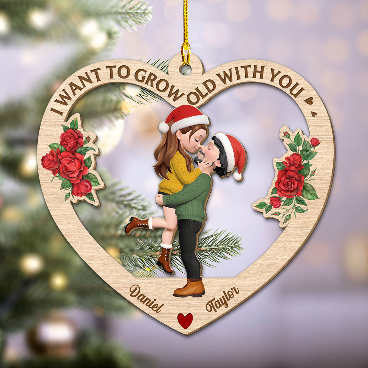 Our Love Story Ornament - Personalized Custom Wood Ornament