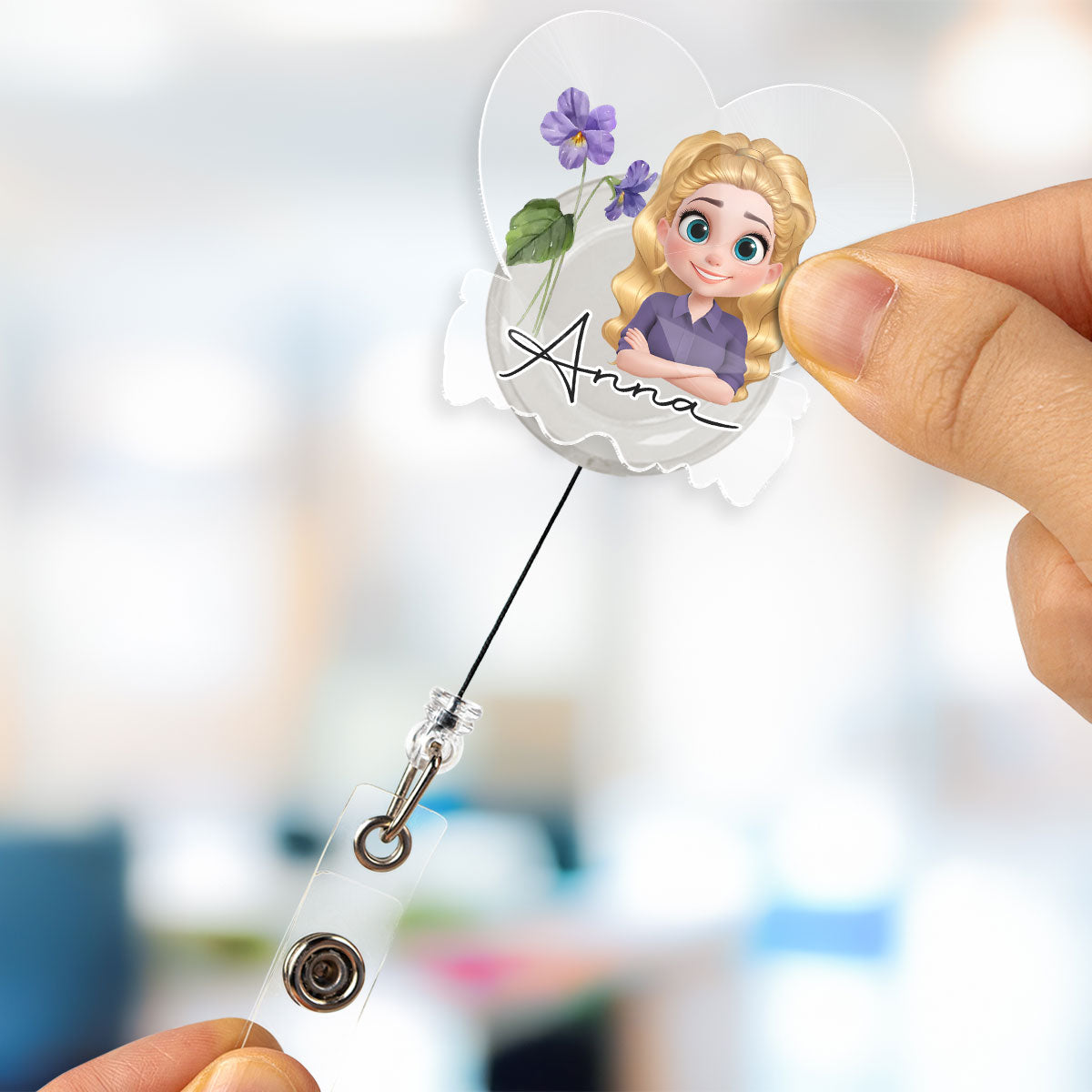 You Are Beautiful Flower - Personalized Custom Acrylic Badge Reel