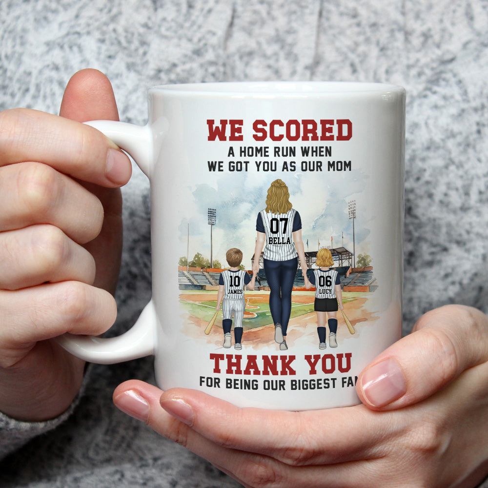 We Scored A Home Run When We Got You - Personalized Custom Coffee Mug