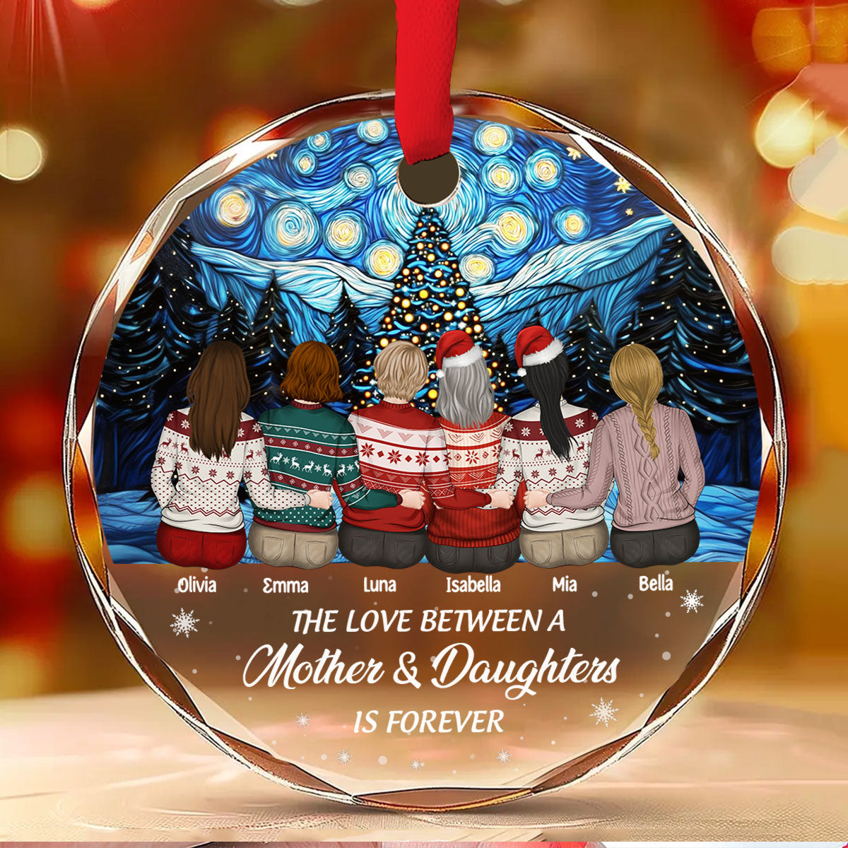 Linked Forever - Personalized Custom Glass Ornament