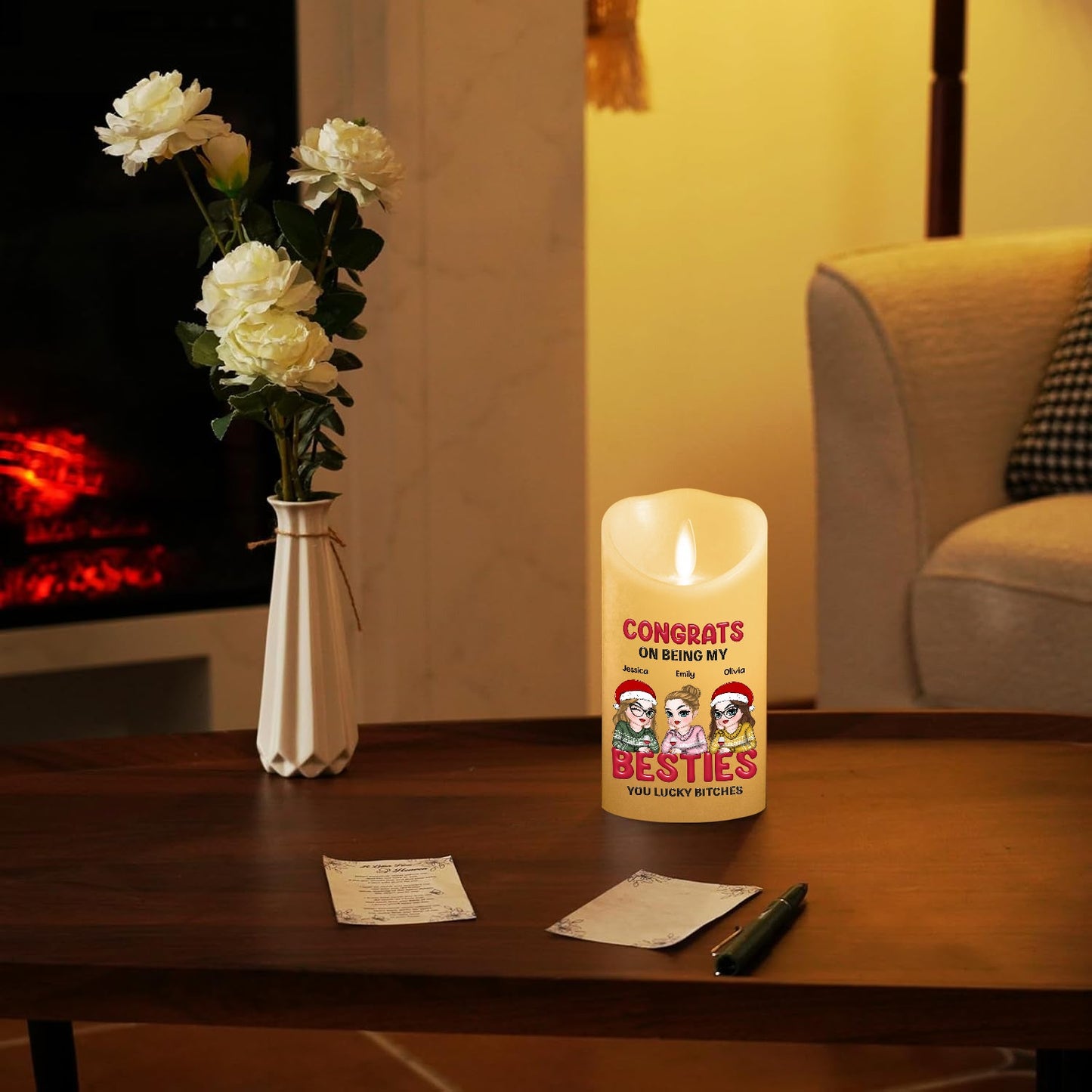 You Lucky Bitch - Personalized Custom LED Candle