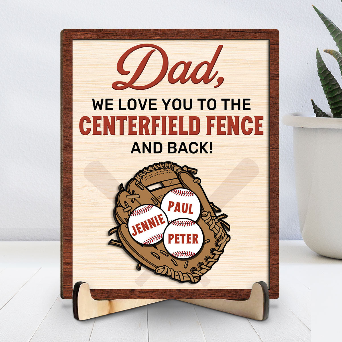 To The Centerfield And Back - Personalized Custom Wooden Plaque