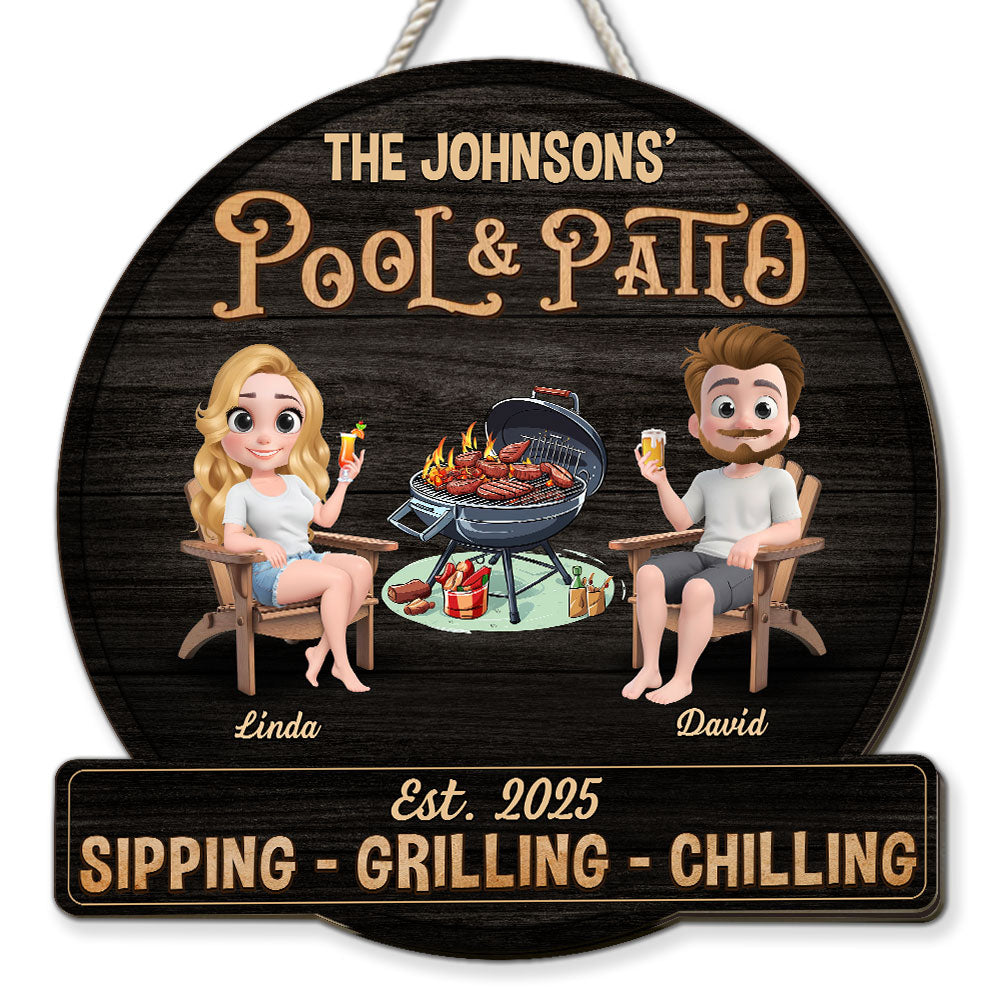 We At Pool And Patio - Personalized Custom Wood Sign