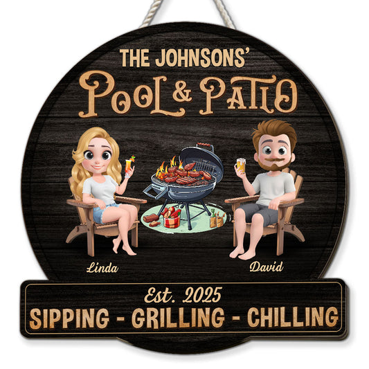 We At Pool And Patio - Personalized Custom Wood Sign