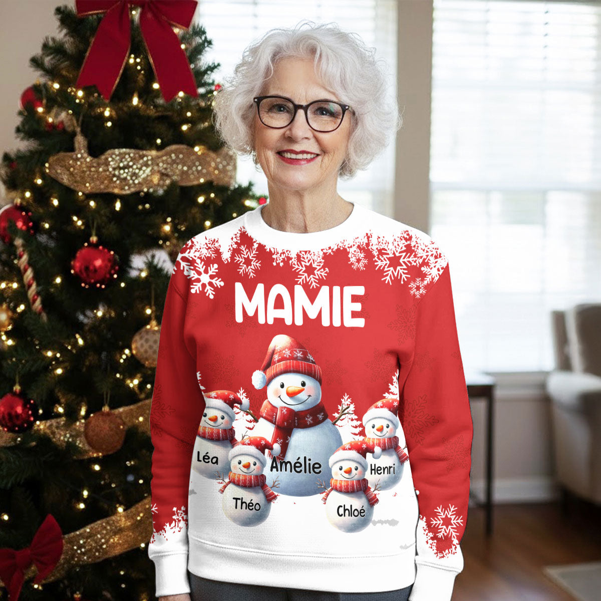 Mes Personnes Préférées M'appellent Mamie - Sweatshirt Personnalisée Avec Impression Intégrale