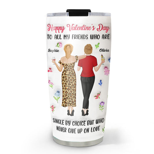 Never Give Up On Love - Personalized Custom 3D Inflated Effect Tumbler