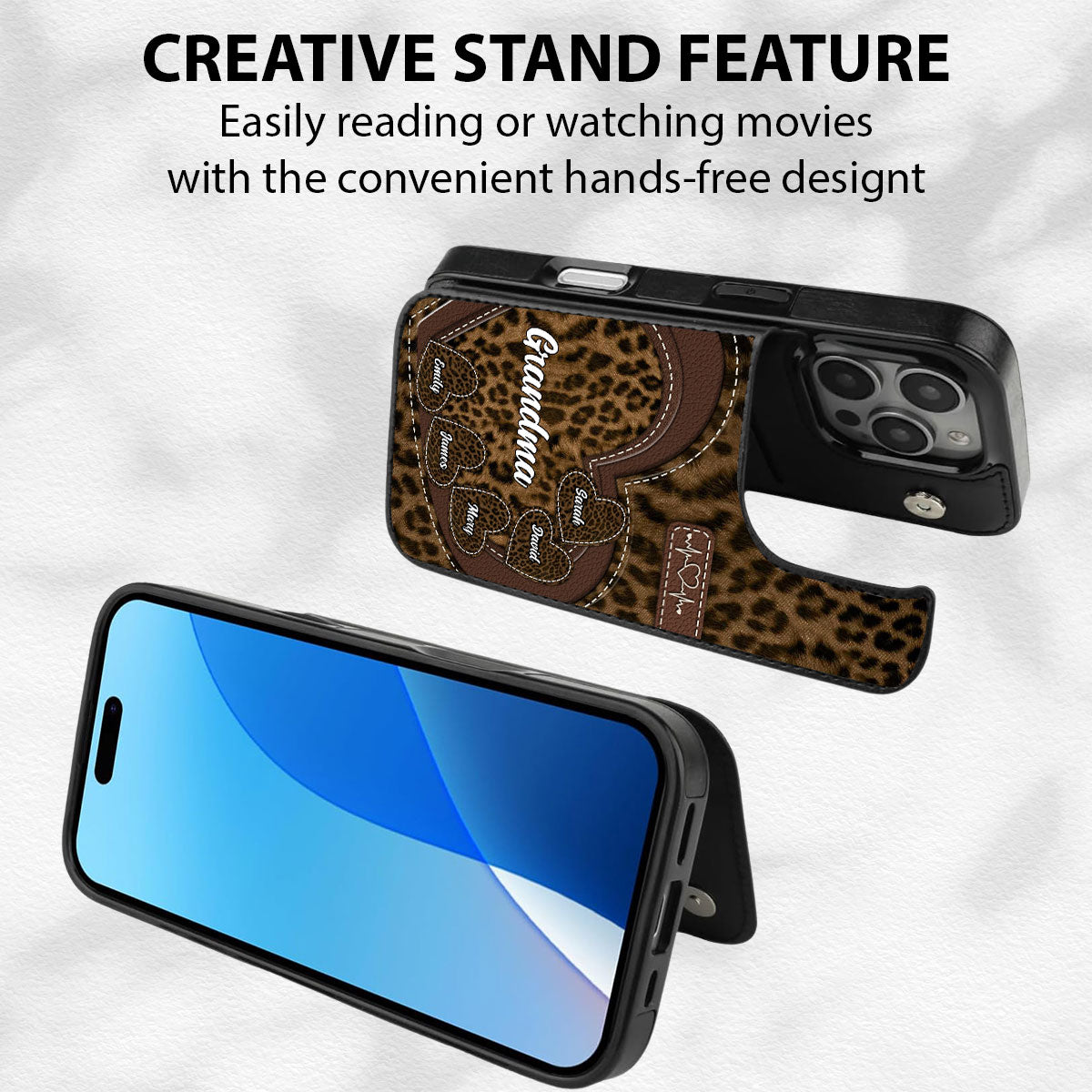 Grandma Sweethearts - Personalized Custom Leather Phone Case