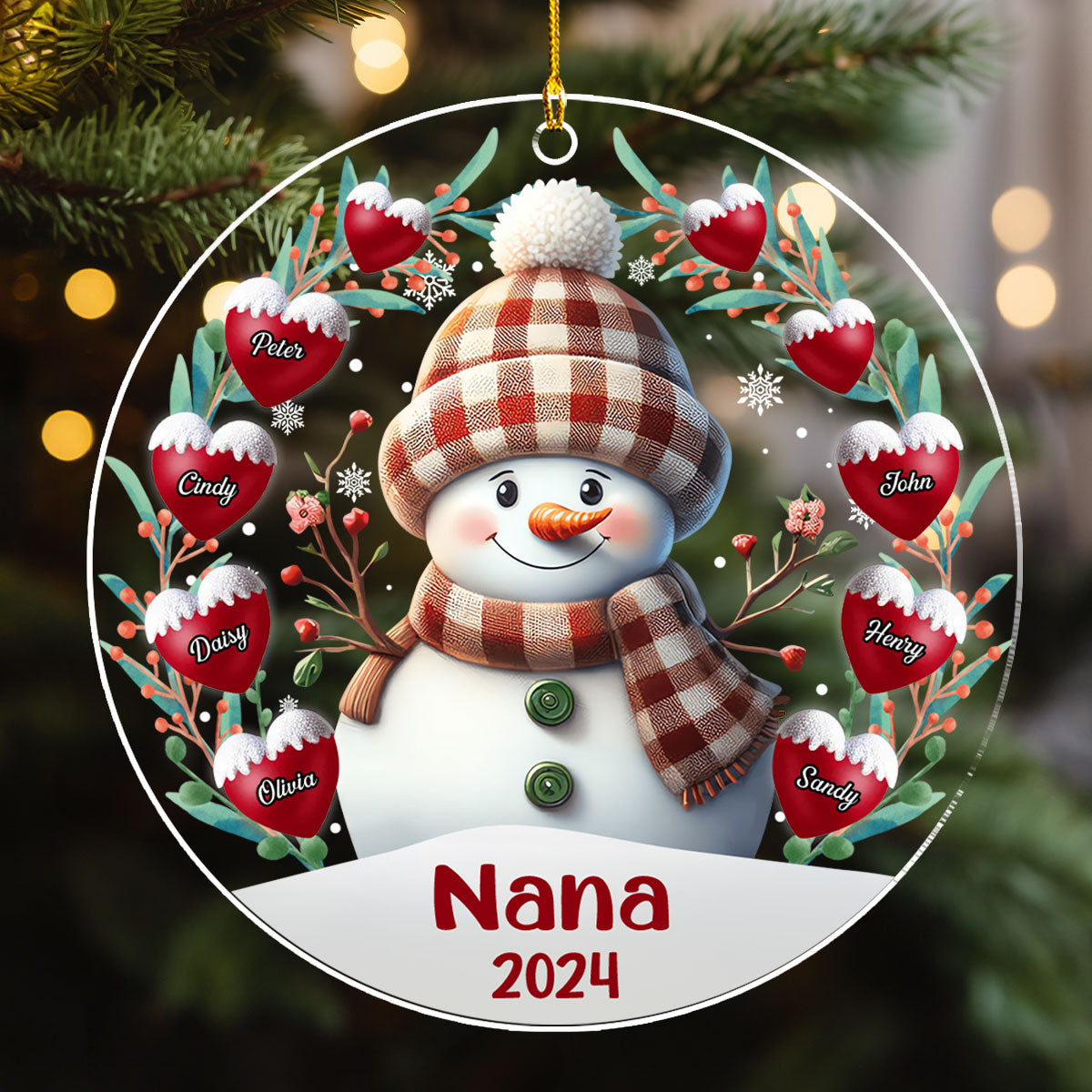 Snowman -  Personalized Custom Acrylic Ornament