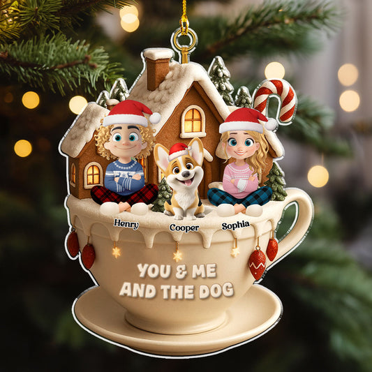 Christmas Tea Cup House - Personalized Custom Acrylic Ornament