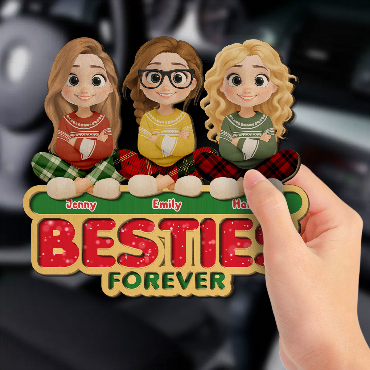 Forever Besties Sisters - Personalized Custom Car Visor Clip