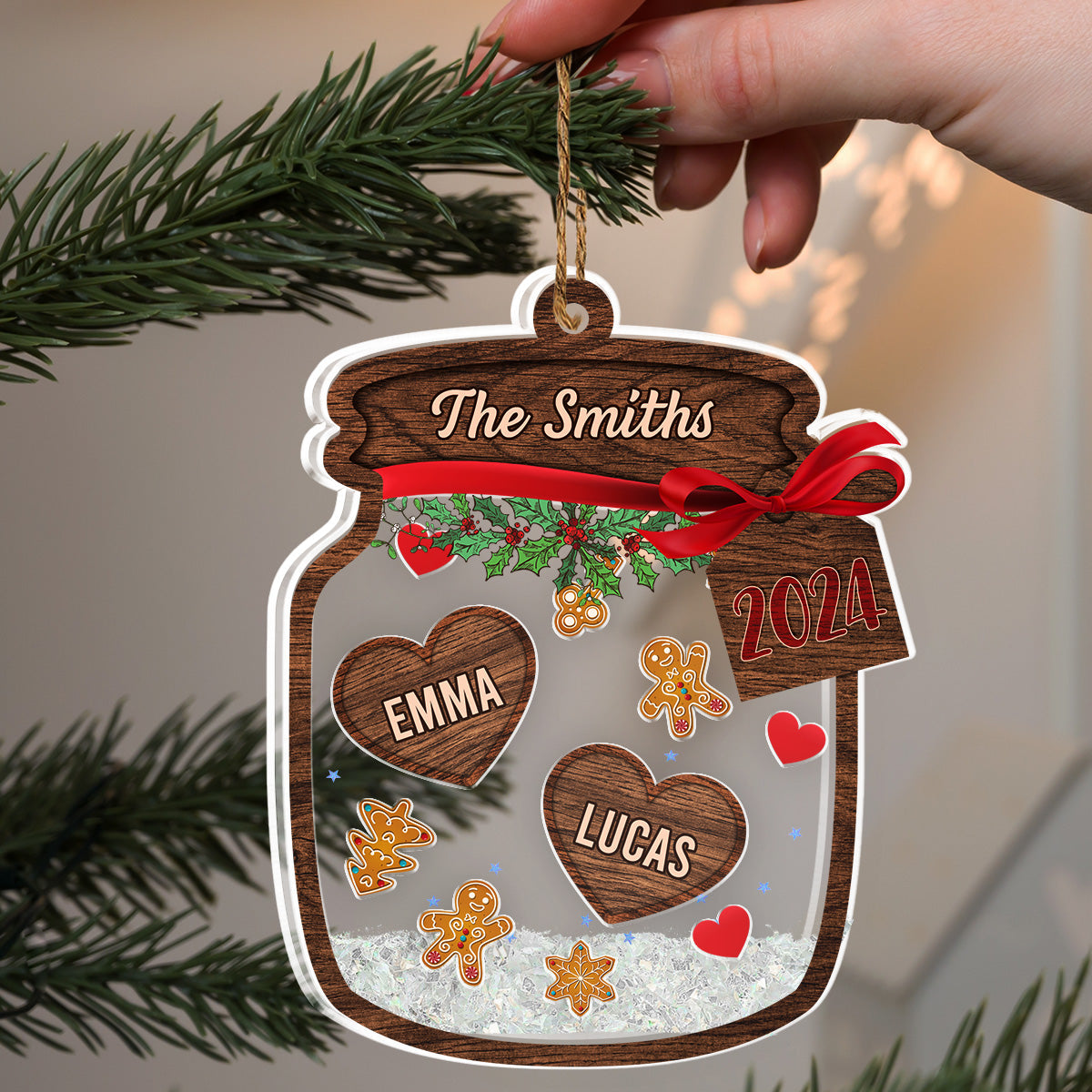 Family Name Christmas - Personalized Custom Acrylic Shaker Ornament
