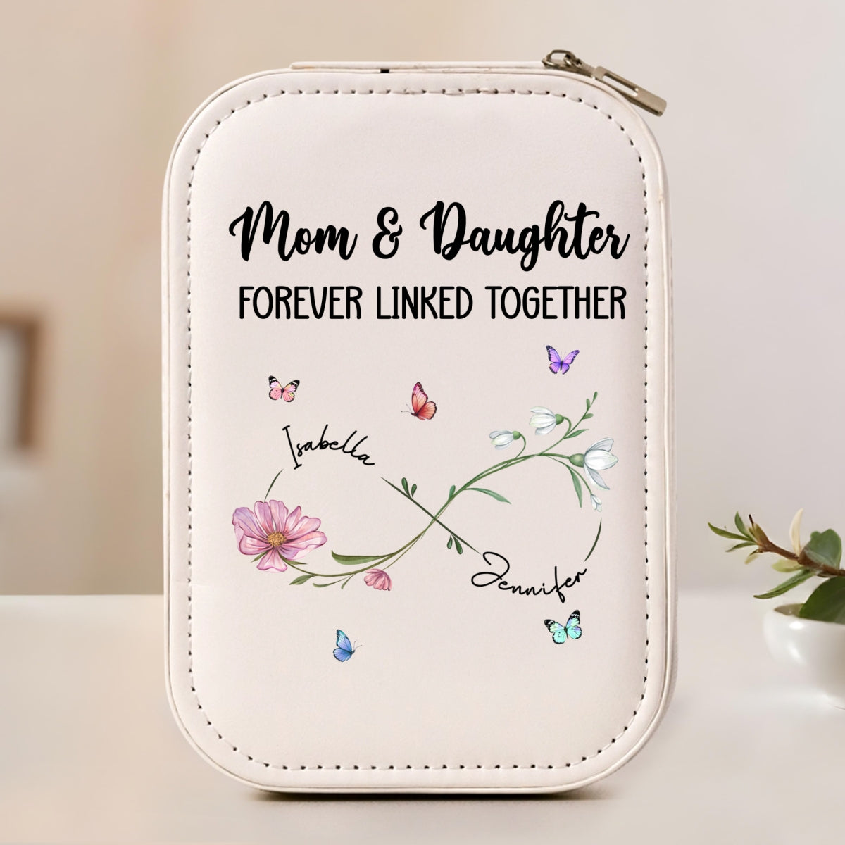 Forever Linked Together - Personalized Custom Jewelry Box With LED Mirror