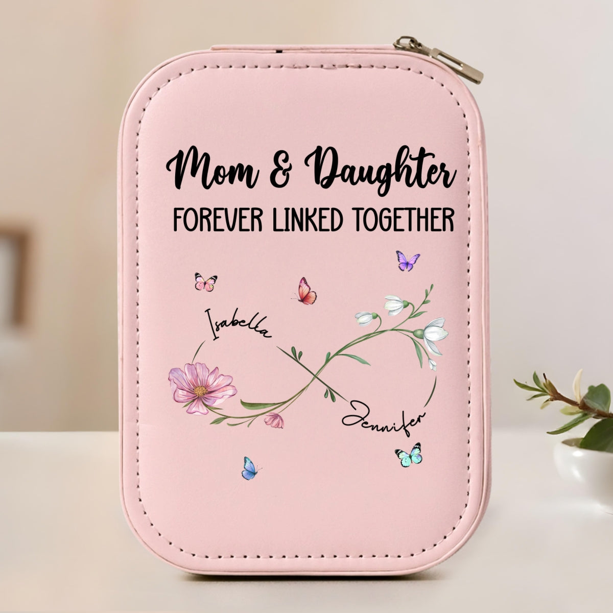 Forever Linked Together - Personalized Custom Jewelry Box With LED Mirror